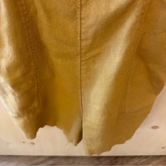 Old Navy M Mustard Jumper Wide Strap Deep Pockets Boho Utility Back Smocking - Picture 7 of 16